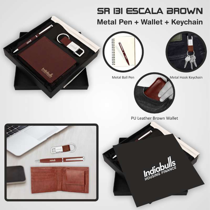 3 in 1 pu brown combo set