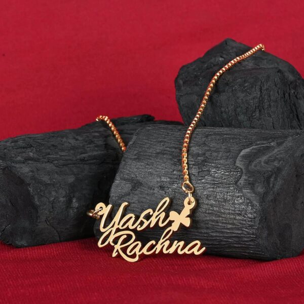 Custom Name Necklace For Her With Couple Name (18k Gold Plated)